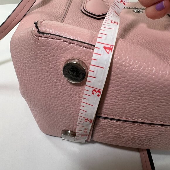 Michael Kors Small Pebbled Leather Dusty Pink Crossbody Tote Bag Purse Messenger - Picture 11 of 15